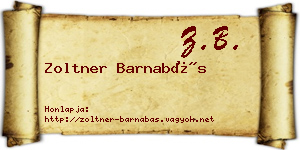 Zoltner Barnabás névjegykártya